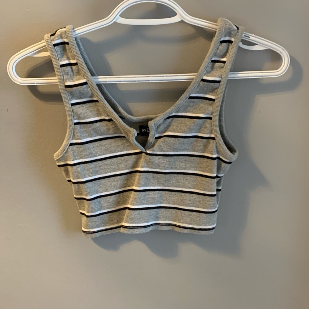 Grey striped tank top